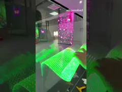 Full Color 2.5mm Transparent Flexible LED Film Display Screen Easy To Install