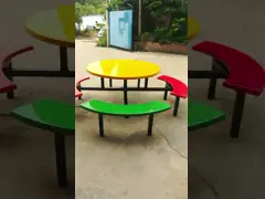 Снимаемый круглый обеденный стол из стекловолокна с восьми местами video