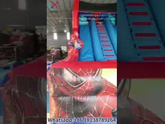 Fabricante PVC Deslizador hinchable Spiderman Hero Deslizadores hinchables dobles secos