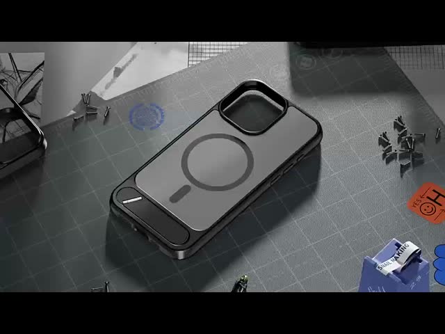 互換性のある目に見えないスタンド マグセーフ 電話ケース 衝撃防止マット iPhone 16 15 14