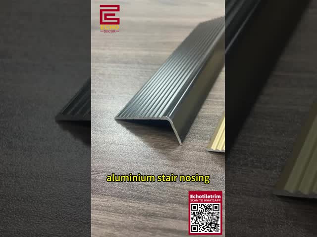 Decorative Black Metal Stair Nosing Trim Non Slip Vinyl Stair Nose Molding