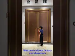 Anti Theft Powder Coated Finish Modern Aluminum Entrance Doors Commercial Grey