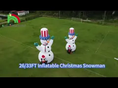26/33FT Outdoor Christmas Snowman Inflatable Giant Inflatable Snowman With Blower For Christmas Holiday Indoor Outdoor Party Garden Yard Decoration
