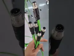 M12  Connector Pre-assembled IE Cable for Ethernet/IP Shielded 4/8 Pin D Coding