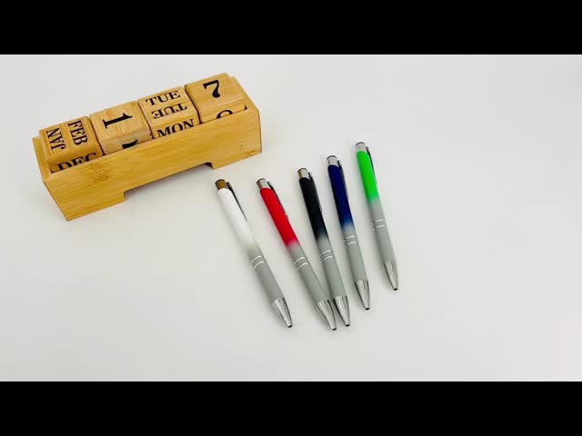 Nouveau stylo à bille à baril métallique de couleur dégradée en aluminium de 1,0 mm