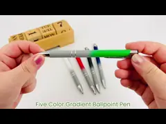 Nouveau stylo à bille à baril métallique de couleur dégradée en aluminium de 1,0 mm