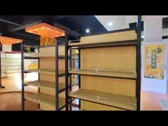 Steel Q195 Wooden Gondola Shelving 1200mm 1800mm 5 Tier Storage Shelf