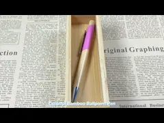 Environmental Multi Color Press Type Bamboo Ball Pen Printing Logo Click Ballpoint Pen