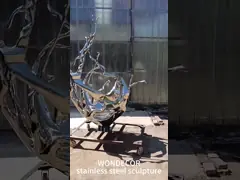 Customized outdoor park large fist power stainless steel sculpture