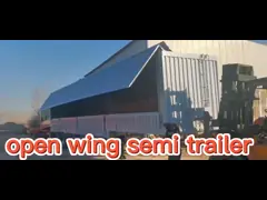Juyuan Trailer 3 Axles Swing Open Type Cargo Box Van Semi Trailer Wing Dry Van Type