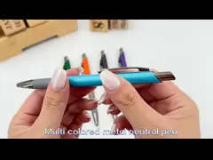 Press Aluminum Gel Pen 0.5mm Multi-color Square Barrel Metal Neutral Pen Stationery Supply