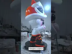 Shopping Mall Outdoor Mounted Large Lion Dance Fiberglass Statue