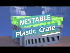 Mesh Nestable Crate  Plastic Turnover Boxes Stackable Storage Fruits Crate