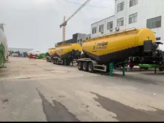 40 CBM 3 Axle Cement Semi Trailer , Bulk Cement Trailer With Air Compression