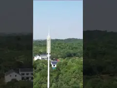 Customized Galvanized Steel Communication Pole With Antennas Brackets