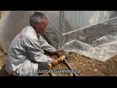Install Greenhouse Frame Film Roll Installation