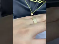 Micron Pave CZ 18K Gold Plated Gemstone Rings Cigar 925 Sterling Silver