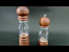 Acrylic And Wood Salt Pepper Mill Grinder Condiment Salt And Pepper Grinder Set