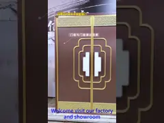 OEM  Stainless Steel Entrance Door Golden Powder Coated Metal Exterior Doors