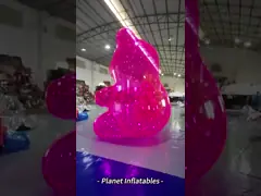 Portable Event Stage Clear PVC Inflatable Transparent Bear For Decoration