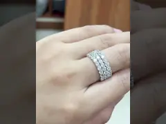 Clear Emerald Cut CZ Infinity Wedding Band 925 Silver Infinity Wedding Rings