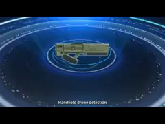 36h ความทนทาน Drone Portable Defense Solution สําหรับคอนเสิร์ตตํารวจทหาร 1-3KM FPV Drone Jammer ด้วยเครื่องตรวจจับการตรวจจับ 5KM