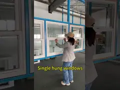 White UPVC Frame Single Hung Vinyl Windows With Grill Low E Argon Glass Windows