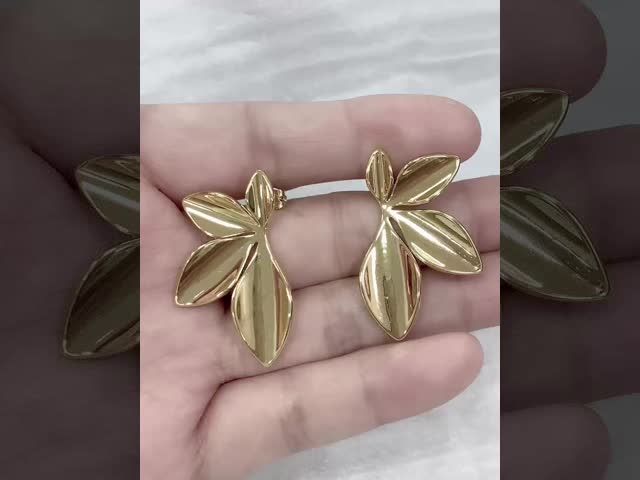 Croissant Dome Hoop Earrings 18K Gold Plated Silver Croissant Dome Hoops