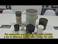 Embalagem em cilindro cinza personalizado Caixa redonda Tubo de papel de flores para presente cosmético de flores