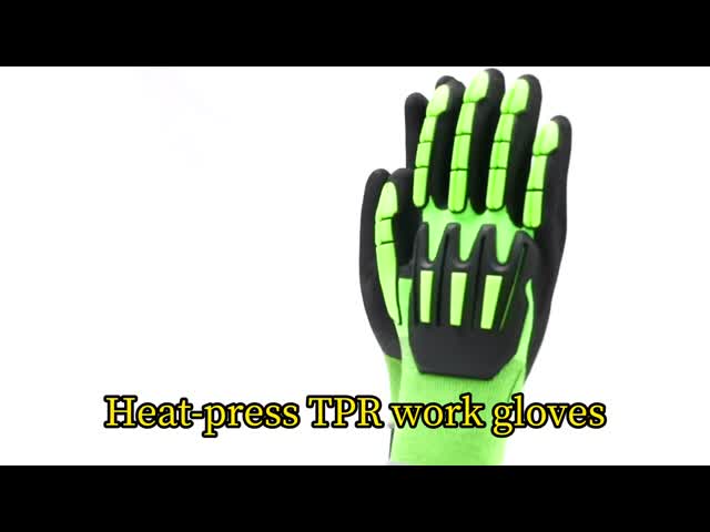 TPR アンチ 衝撃 アンチ スリップ 安全 手袋 オイル 抵抗 ナイロン ニトリル 作業 手袋