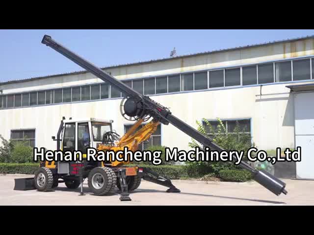 Wheel Type Square Rod Rotary Drilling Rig Pile Driver Machine Piling Post Ground Screw Fence Hydraulic Equipment