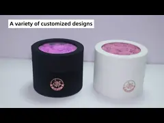 Жесткие коробки Люксовые бархатные квадратные круглые цветочные упаковки Подарочные коробки с индивидуальным логотипом video