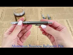 Bureau Papeterie stylo à bille en aluminium 1.0 mm à écriture fluide stylo à bille à logo personnalisé