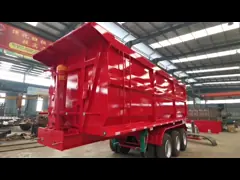 3 Axles New Produced Dump / Tipping Semi Trailers With U Shape / Square Shape Box