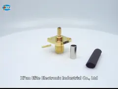 50Ohm Female SMA RF Connector Solder Attachment 4 Holes Flange Mounting