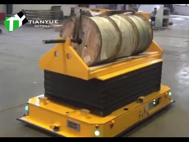 Veículo guiado automático de AGV personalizado Mecanismo de cadeia rígida elétrica Plataforma de elevação Carga 2000kg Direção do volante