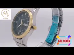 ML 1003 Original Quartz Movement Men's Montre Diamond Dial Daily Waterproof Wristwatch Dual Calendar Function Watches