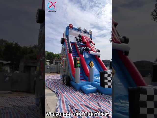 Factory Commercial Inflatable Dry Slides Race Car Slides Funny Castle For Kids