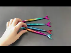 Colorful Gradient Mermaid Neutral Pen 0.5mm UV Electroplated Girl's Heart Gel Pen