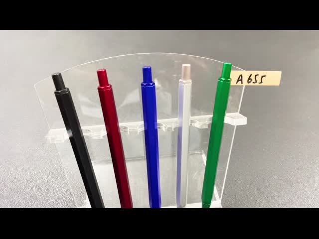 クラシックデザイン 引き込みボールペン 六角筒 アルミプレスボールペン