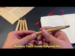 2 in 1 Colorful Bamboo Wood Ballpoint Pen Touch Screen Promotional Ball Pen