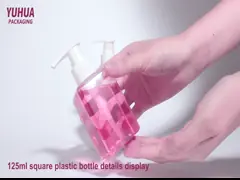 Customizable Square 125ml Plastic Pump Bottle Pet Liquid Hand Soap Bottles