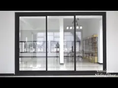 Kasırga Dayanıklı İnce Cam Pencere Ses geçirmez Alüminyum Alaşım Profiller Cam Kaydırıcı Patio Kapısı