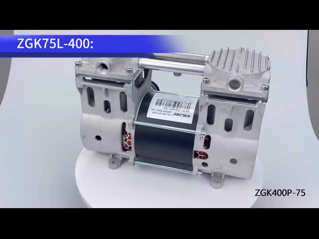 Air Compressor Head 350W Vacuum Pump No Oil Max Flow 75L/Min Twin Cylinder Piston Engine