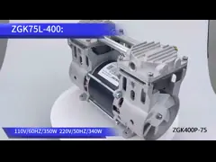 Air Compressor Head 350W Vacuum Pump No Oil Max Flow 75L/Min Twin Cylinder Piston Engine