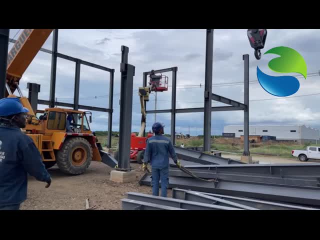 工業用鋼鉄構造の建築物 棚 プリファブ 倉庫