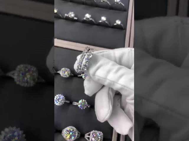 オーダーメイド CZ エターニティバンド 925 ステルリング シルバーリング ジルコーン 釘状 16.6g