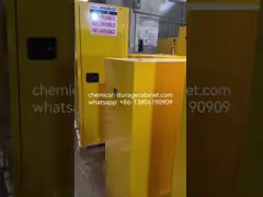 Огнезащитный желтый химический шкаф хранения, хранение шкафов доказательства пламени опасное жидкостное video