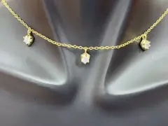 18K Gold Plated Chain 925 Sterling Silver Fine Necklace For Women Princess Cut Design