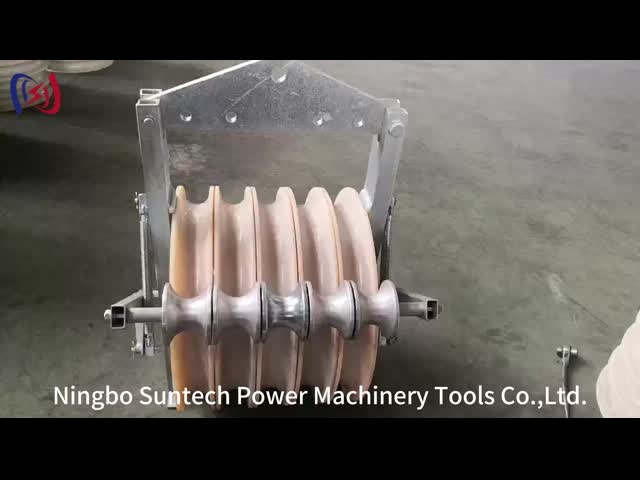 508 mm Transmission Line Conductor Stringing Pulley Block With Grounding Rollers